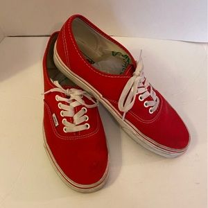 Vans Red/White Sneakers Mens 9.5 Women’s Size 11